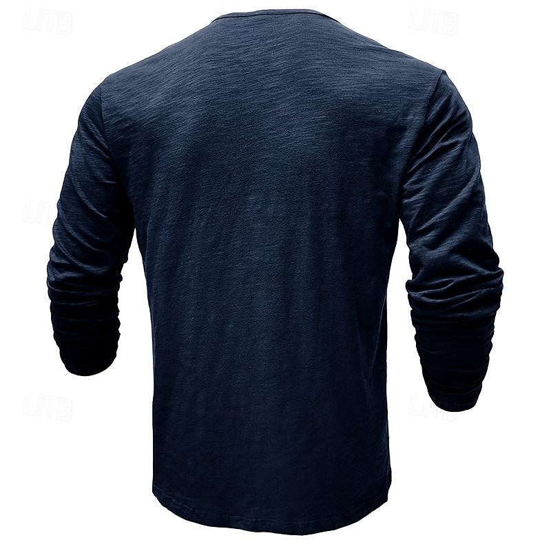 Classic Long-Sleeve Henley Shirt