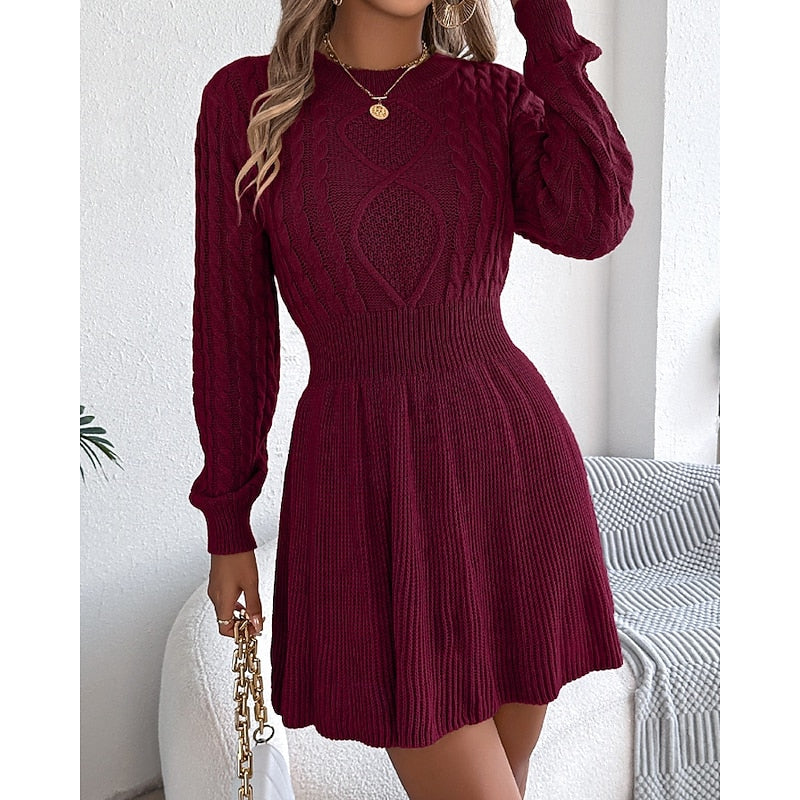Cable-Knit Sweater Dress