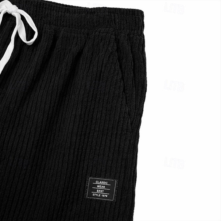 Relaxed Ribbed Wide-Leg Pants