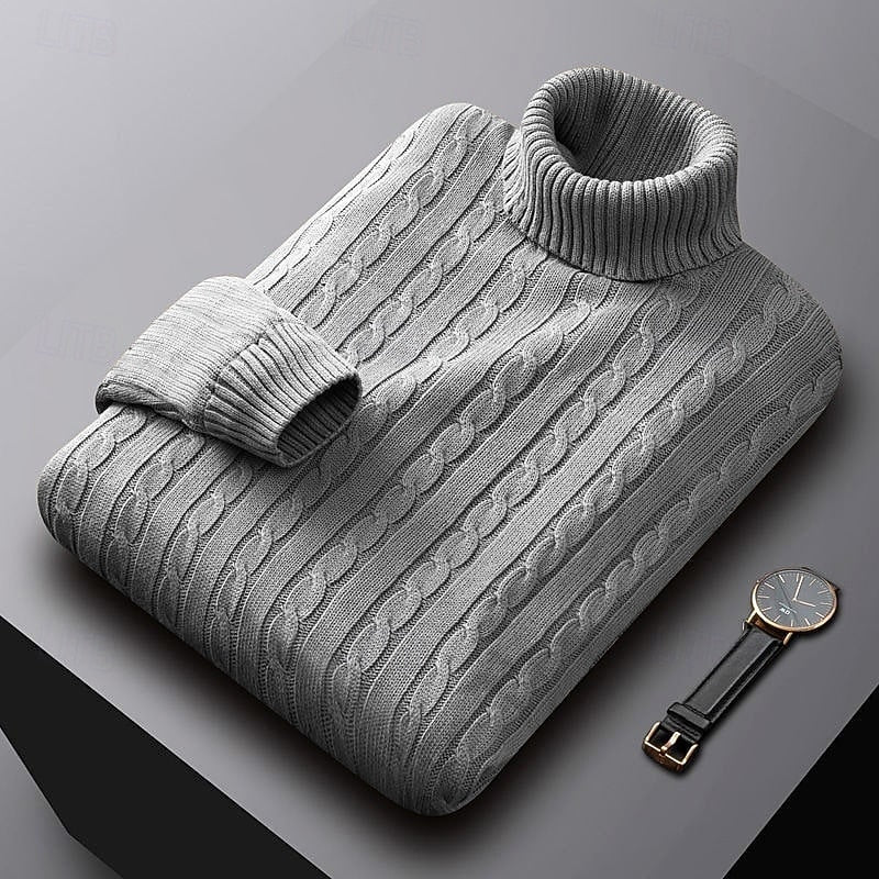 Cable Knit Turtleneck Sweater
