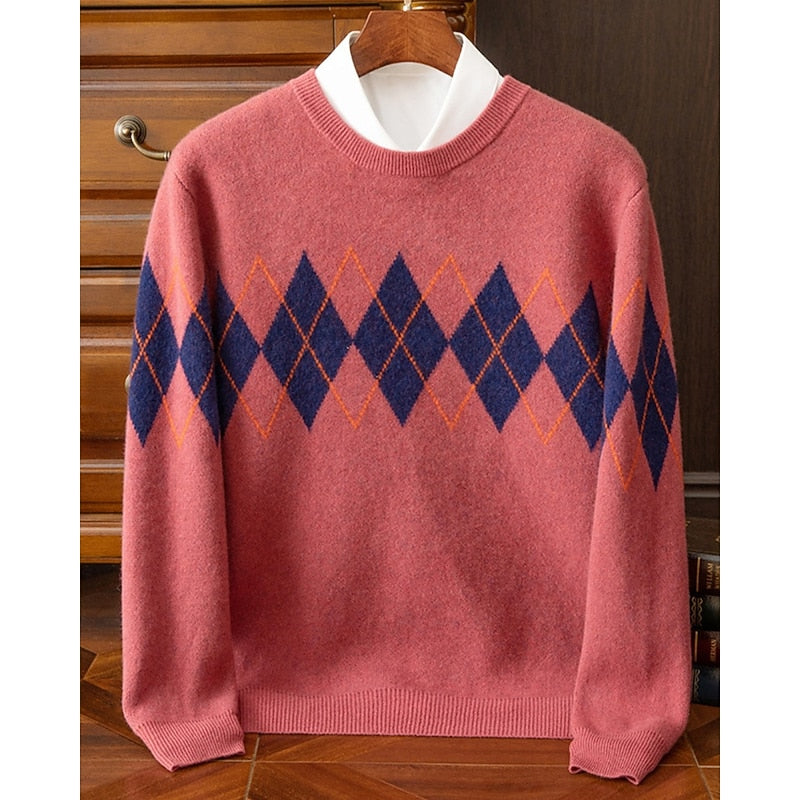 Classic Argyle Crew Neck Sweater
