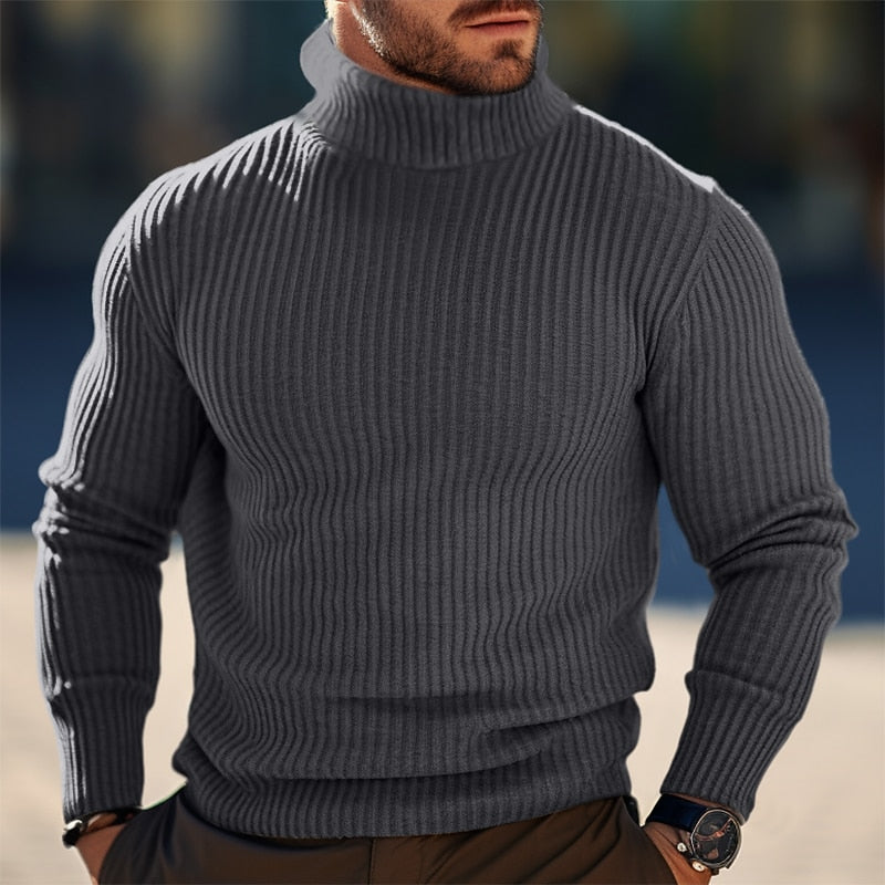 Ribbed Turtleneck Sweater