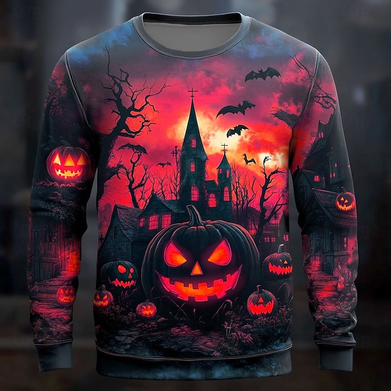 Halloween Graphic Crew Neck Sweatshirt