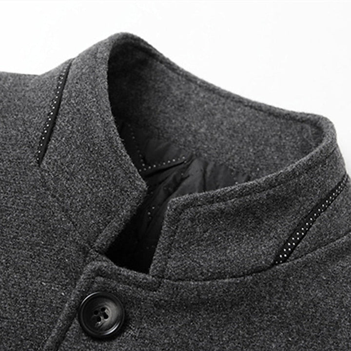 Refined Stand-Collar Overcoat