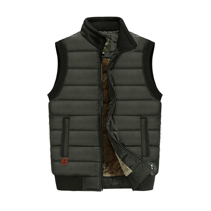 Quilted Stand-Collar Vest
