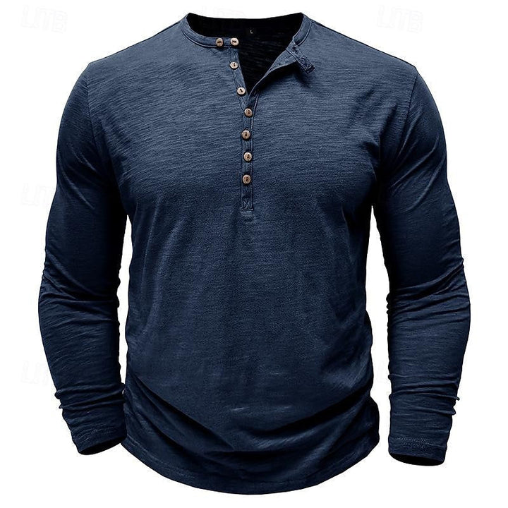 Classic Long-Sleeve Henley Shirt