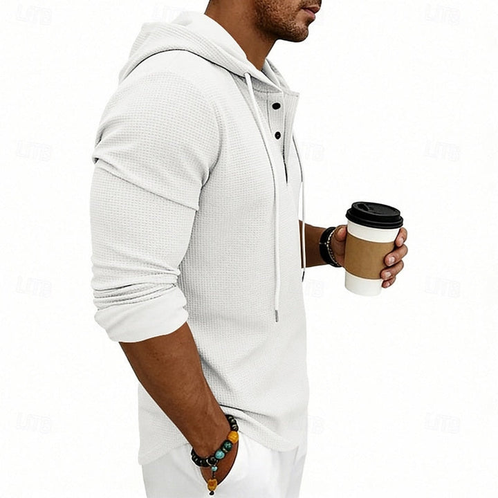 Relaxed Hooded Henley Shirt