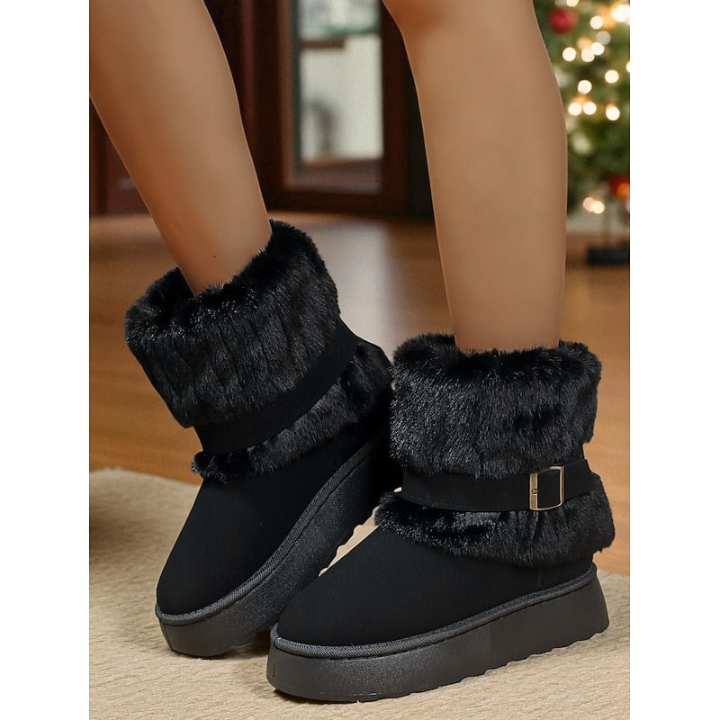 Cozy Fur-Trimmed Snow Boots