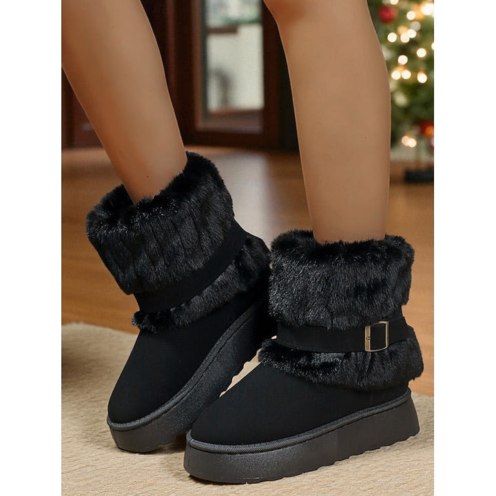 Cozy Fur-Trimmed Snow Boots